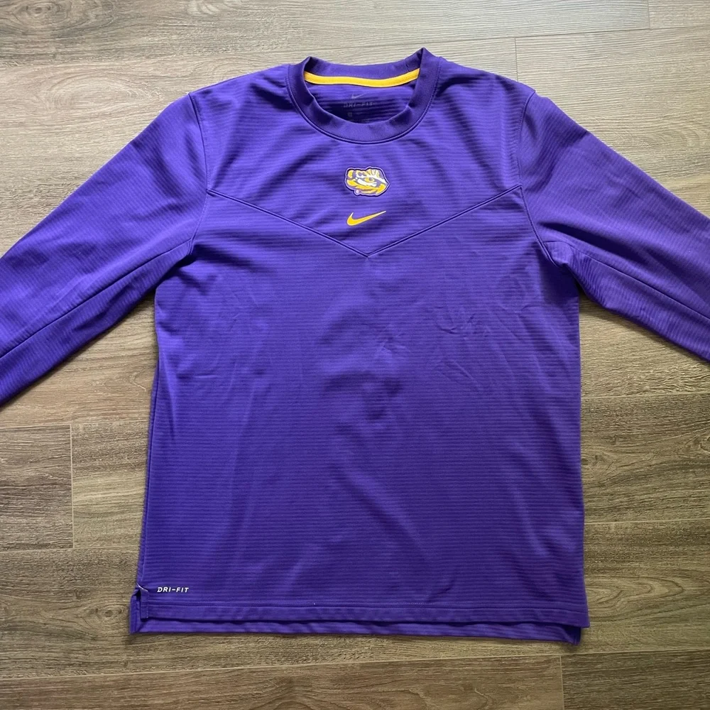 LSU TIGERS Nike Purple Long Sleeve Crewneck Shirt - Picture 4 of 5